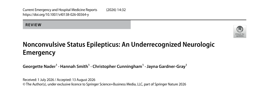 Nonconvulsive Status Epilepticus publication